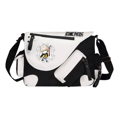 Anime One Piece Print Youth Student School Bag Canvas Single Shoulder Bag Men's And Women's Leisure Straddle Backpack