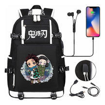 Cartoon Printed Usb Large Capacity Youth Student Backpack For Men And Women's Leisure Travel Backpack