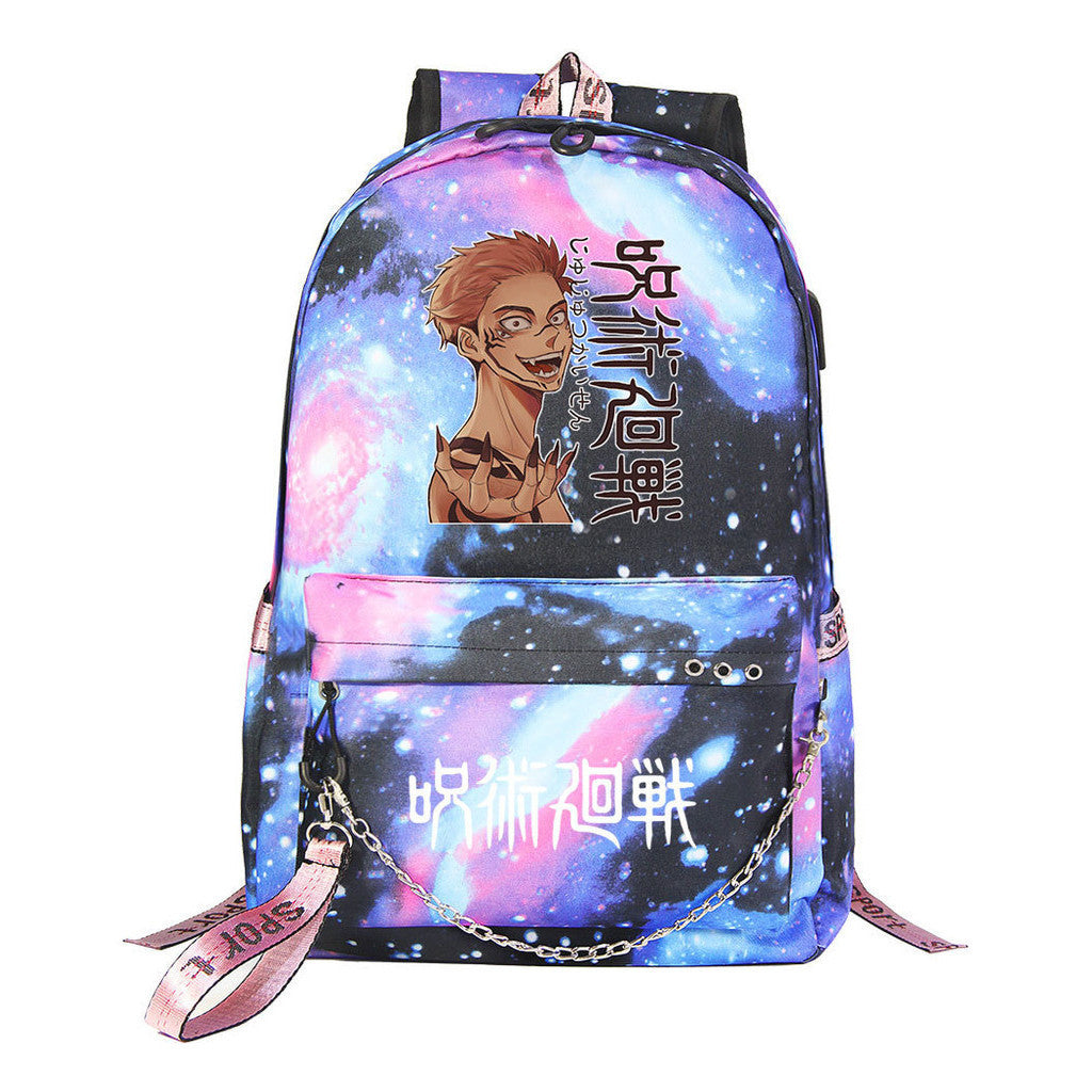 Cartoon Usb Youth Student Backpack For Men And Women's Leisure Travel Backpack
