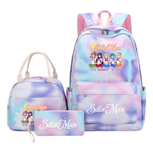 Beautiful Girl Warrior Teenage Student Girl Backpack Lunch Bag Three Piece Set Backpack Cover