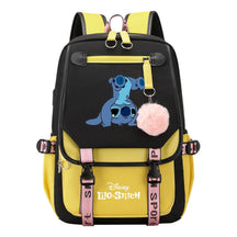Interstellar Baby Stitch Usb Backpack For Boys And Girls Casual Woven Strap Flip Backpack