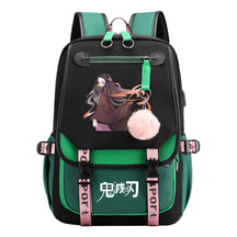 Cartoon Fashion Usb Youth Student Backpack Men's And Women's Leisure Ribbon Flip Backpack