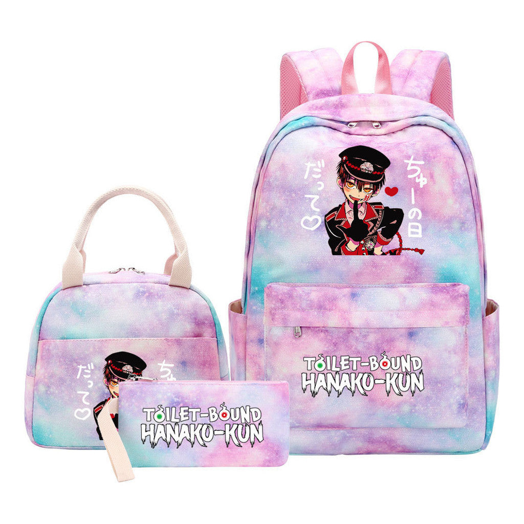 Student Girl Backpack Lunch Bag Three Piece Set Backpack Set