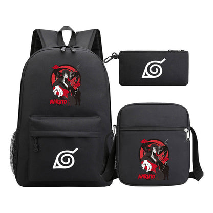 Anime Naruto Starry Sky Student School Bag Three Piece Set Backpack Set