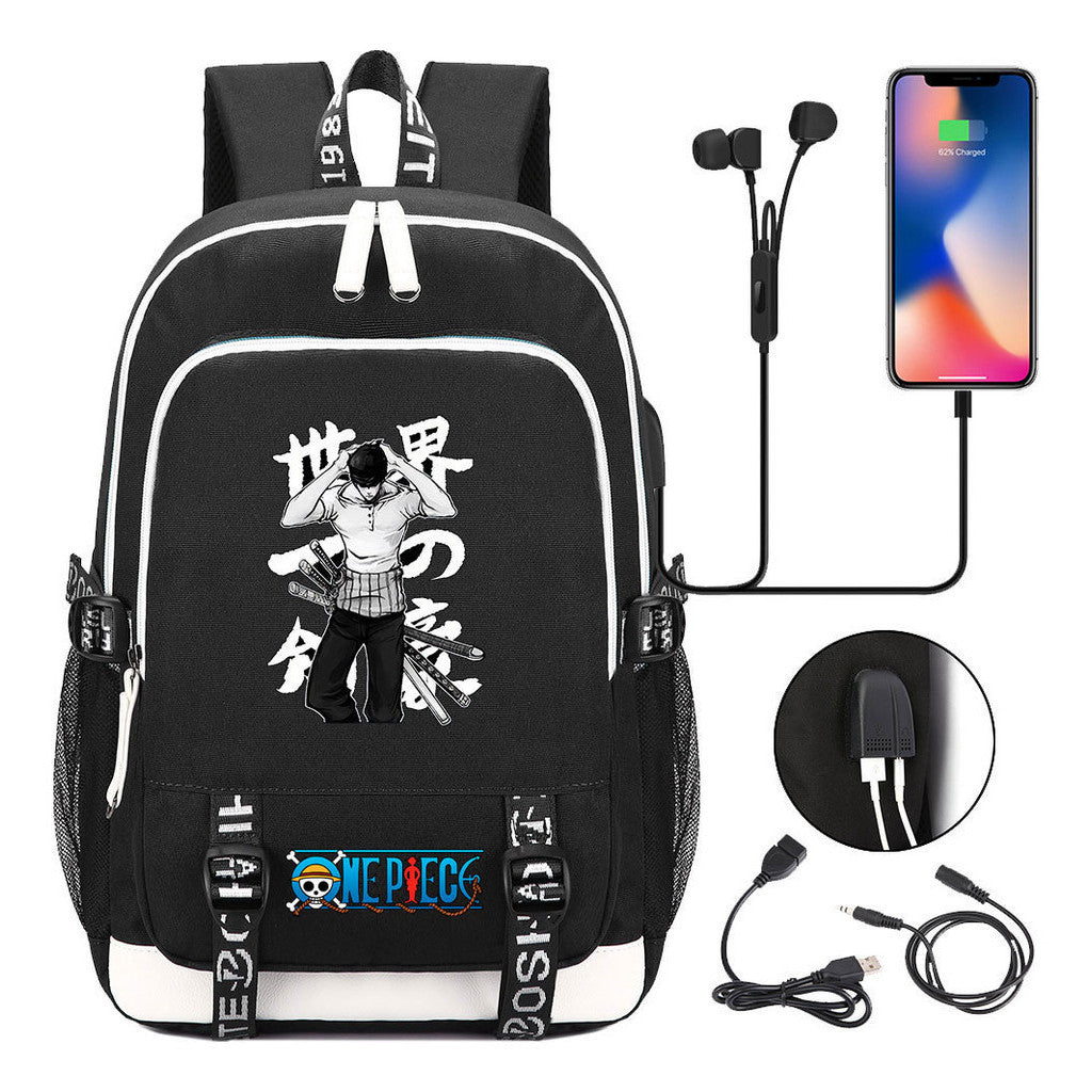 Anime Pirate Wang Lufei Youth Student School Bag Usb Men's And Women's Leisure Backpack