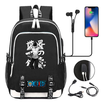 Anime Pirate Wang Lufei Youth Student School Bag Usb Men's And Women's Leisure Backpack
