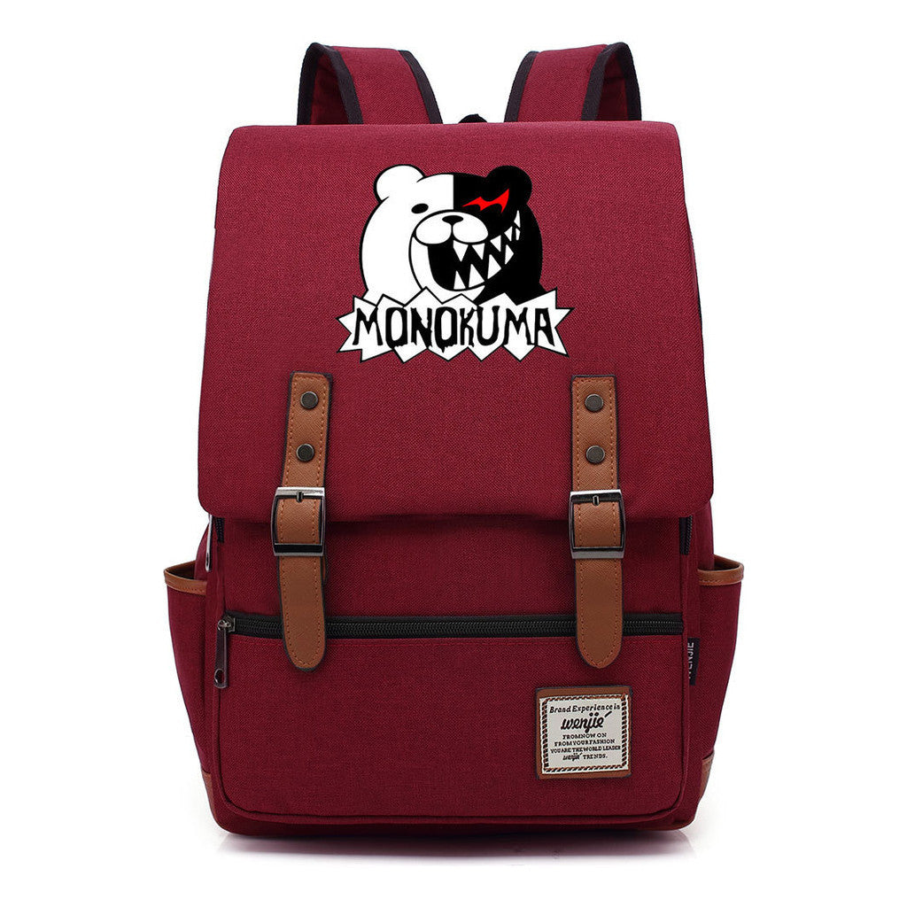 Printed Student Backpack With Men's And Women's Casual Belt Buckle, Classic Backpack