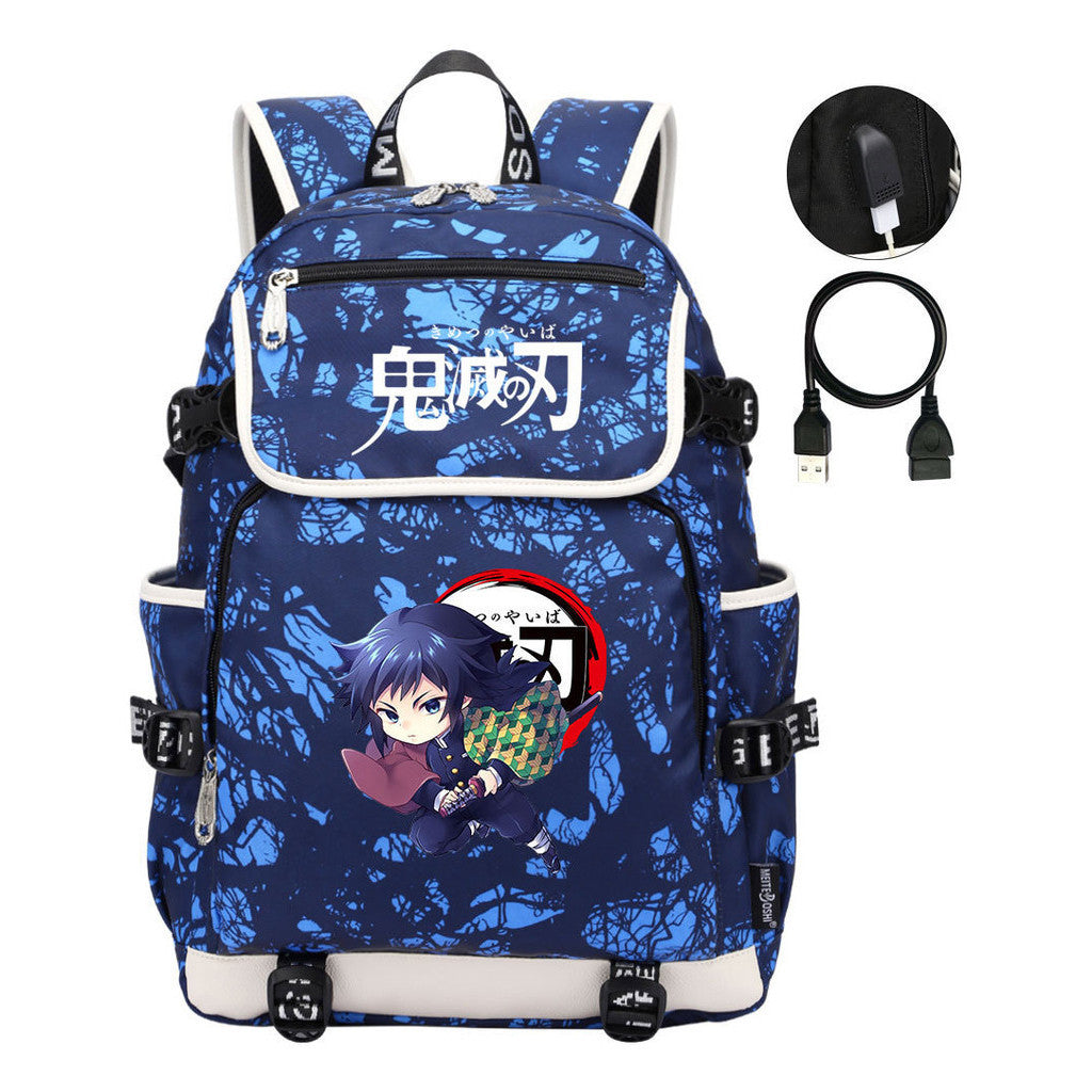 Anime Cartoon Usb Youth Student Backpack For Men And Women Leisure Backpack