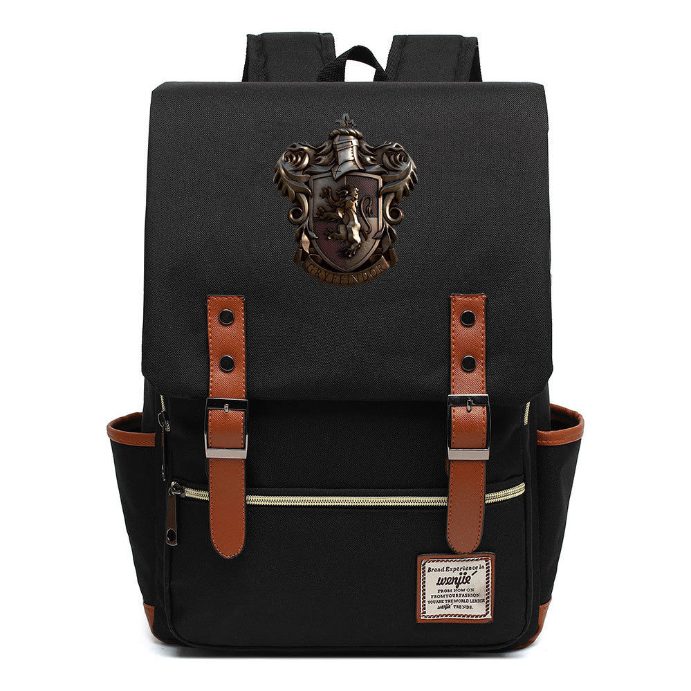 School Of Witchcraft And Wizardry Printed Youth Student Backpack For Men And Women, Casual Belt Buckle, Classic Backpack