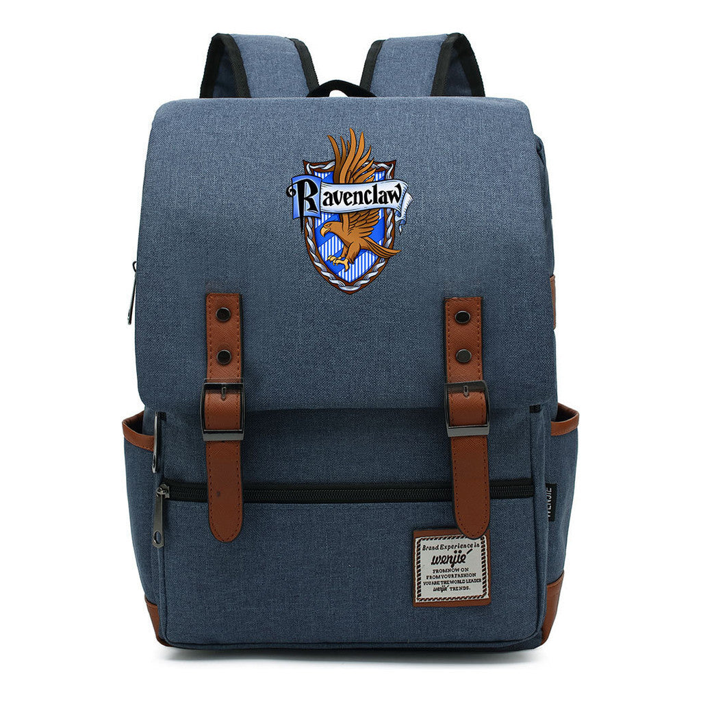 School Of Witchcraft And Wizardry Printed Youth Student School Bag Casual Belt Buckle Classic Backpack