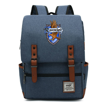 School Of Witchcraft And Wizardry Printed Youth Student School Bag Casual Belt Buckle Classic Backpack