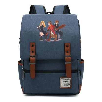 School Of Witchcraft And Wizardry Printed Youth Student School Bag Casual Belt Buckle Classic Backpack