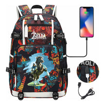 Legend Of Zelda Usb Earphones, Youth Backpacks, Men's And Women's Leisure Travel Backpacks