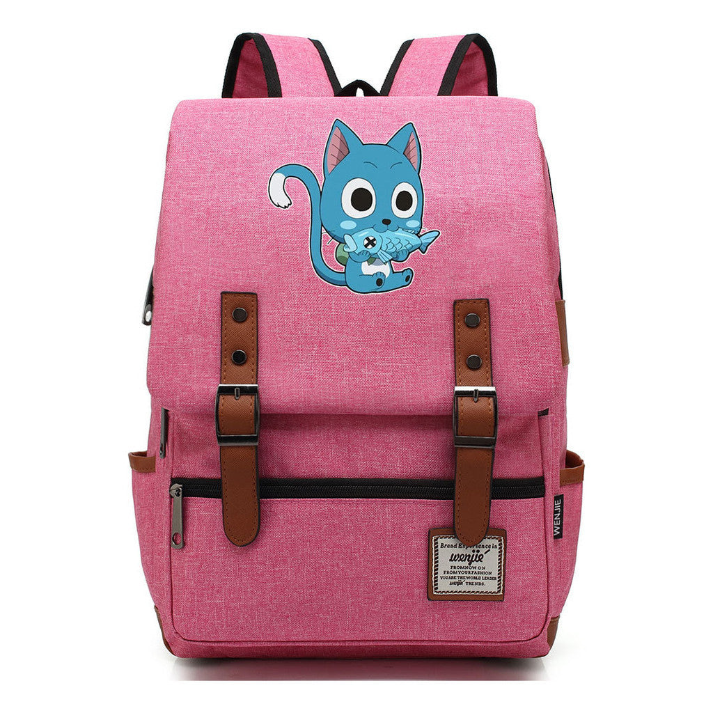 Printed Schoolbag Leisure Belt Buckle Classic Backpack Young Students