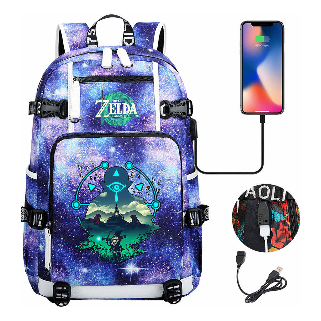 Printed Youth Student School Bag Large Capacity Leisure Travel Backpack