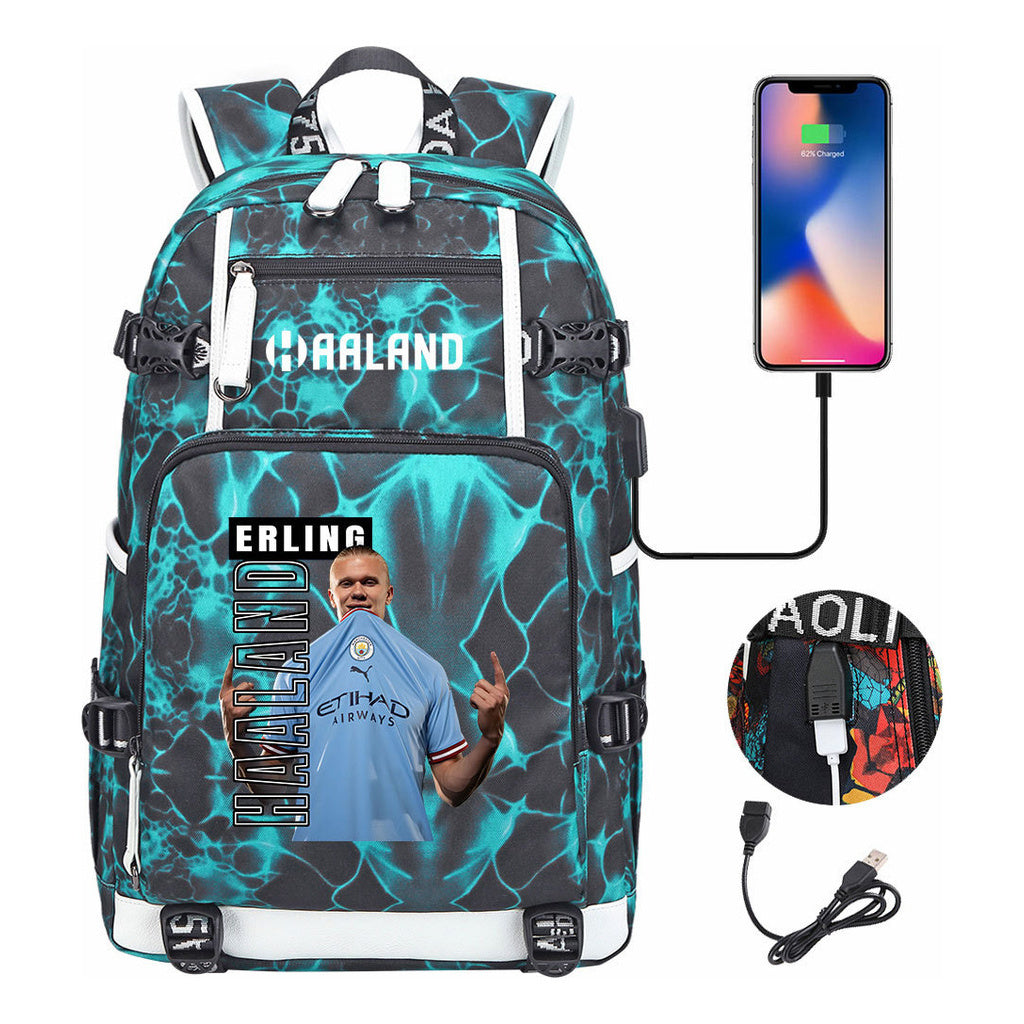 Basketball Star Harland Printed Youth Student Backpack With Large Capacity Leisure Travel Backpack