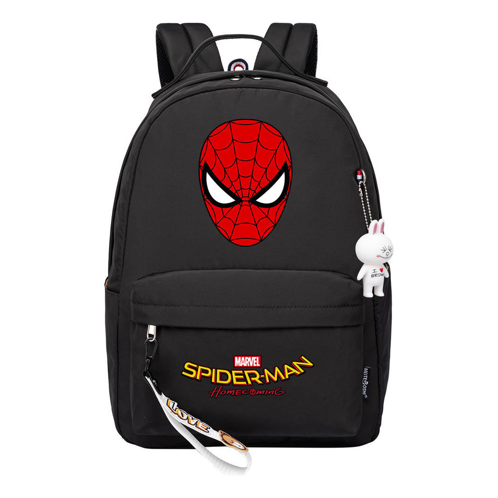 Superhero printed student backpack for boys and girls, casual travel bag with backpacks
