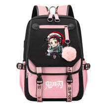 Cartoon Fashion Usb Student Backpack With Casual Woven Strap Flip Back Backpack