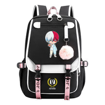 My Heroes Academy Usb Student Backpack, Casual Woven Strap Flip Back Backpack