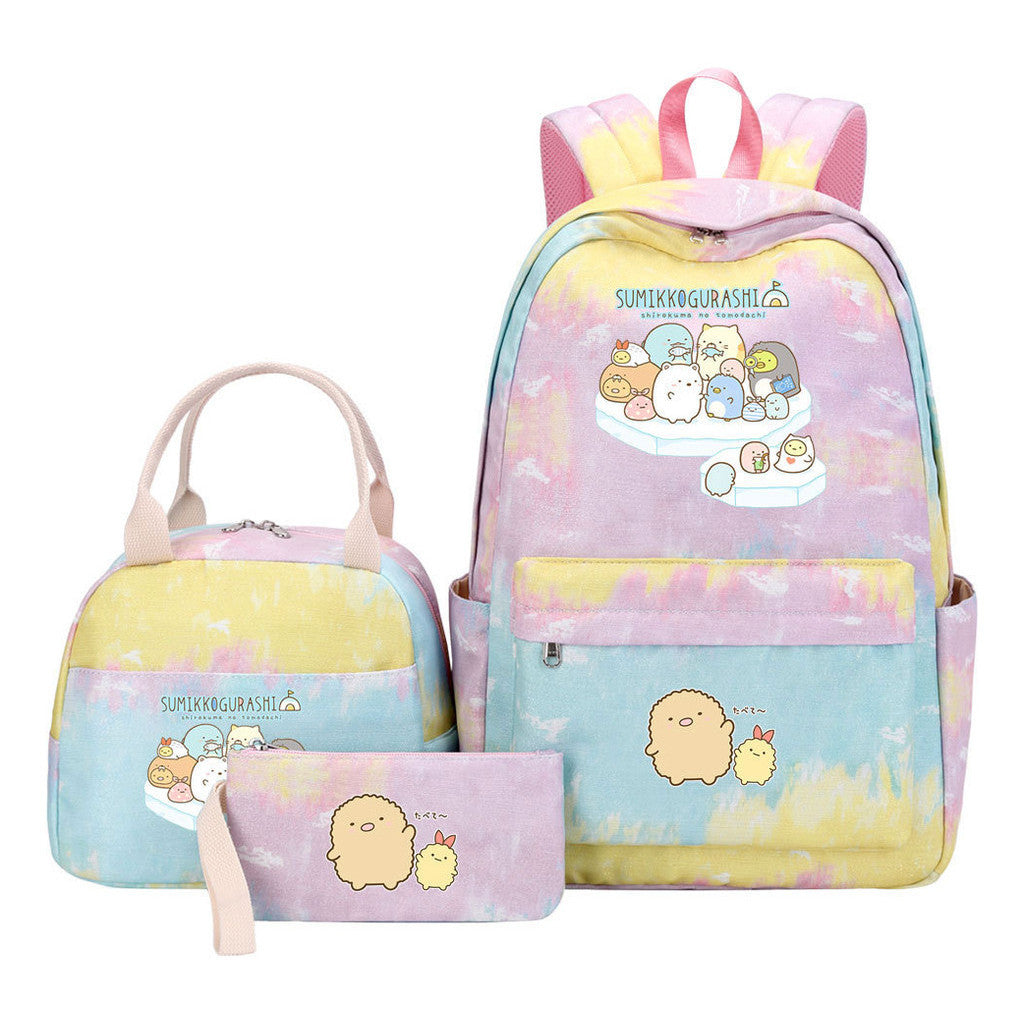 Corner Biology Student School Bag Lunch Bag Three Piece Set Backpack Set