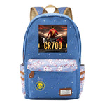 Football Star Cristiano Ronaldo Printed Student Backpack, Floral Casual Backpack