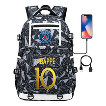 Golden Football Star Mbappe Usb Youth Student Backpack Boy's And Girl's Backpack Leisure Travel Backpack