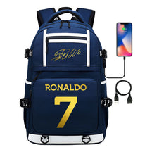 Sports Star Cristiano Ronaldo Usb Youth Student School Bag Men's And Women's Backpack Leisure Travel Bag