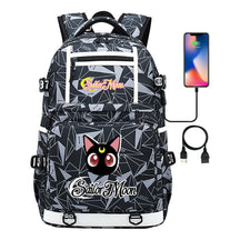 Anime Beauty Girl Warrior Usb Youth Student School Bag Men's And Women's Backpack Leisure Travel Backpack