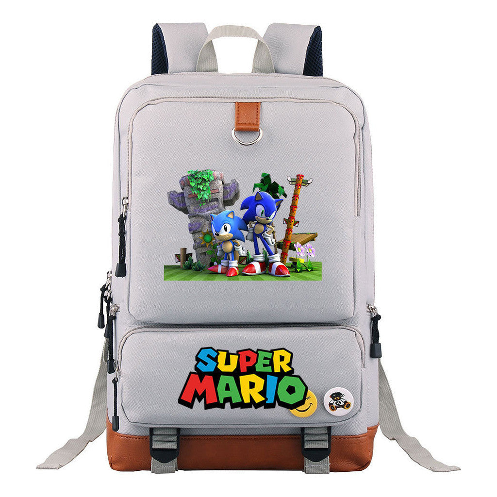 Super Mario Print Youth Student Backpack, Travel Bag, Men's And Women's Backpack