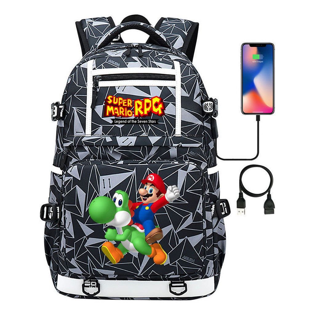 Super Mario Printed Backpack For Men And Women, Casual Travel Backpack