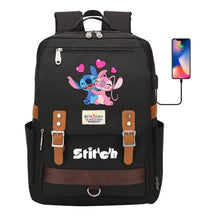 Anime Star Baby Stitch Printed Student Backpack For Men And Women With Casual Magnetic Buckle Backpack