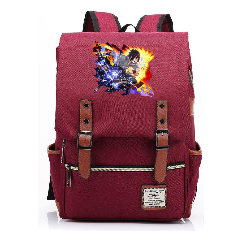 Naruto Printed Student Backpack For Men And Women, Casual Belt Buckle, Classic Backpack