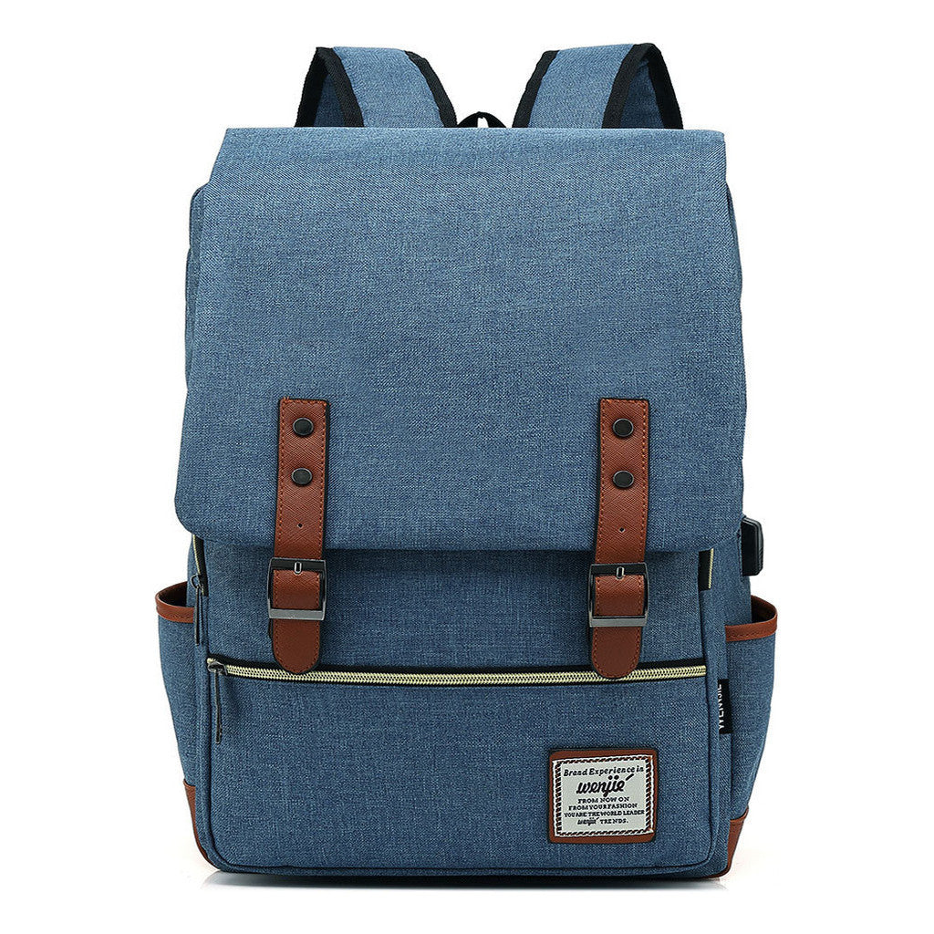 Usb Youth Student Backpack For Men And Women With Casual Belt Buckle Printed Backpack
