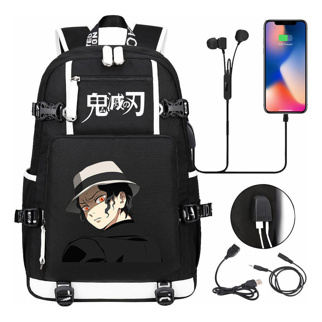 Printed Usb Large Capacity Student Backpack For Leisure Travel Backpack