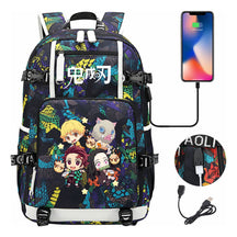 Cartoon Printed Usb Large Capacity Student Backpack For Leisure Travel Backpack