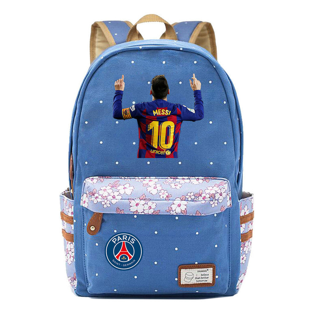 Sports Football Star Printed Youth Student Backpack For Men And Women's Leisure Backpack