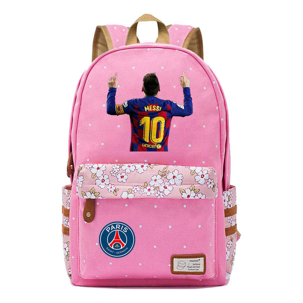 Sports Football Star Printed Youth Student Backpack For Men And Women's Leisure Backpack
