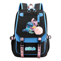 Interstellar Baby Stitch Usb Youth Backpack For Men And Women, Casual Woven Strap Flip Back Backpack