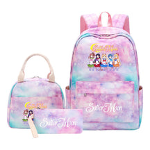 Beautiful Girl Warrior Teenage Student Girl Backpack Lunch Bag Three Piece Set Backpack Cover