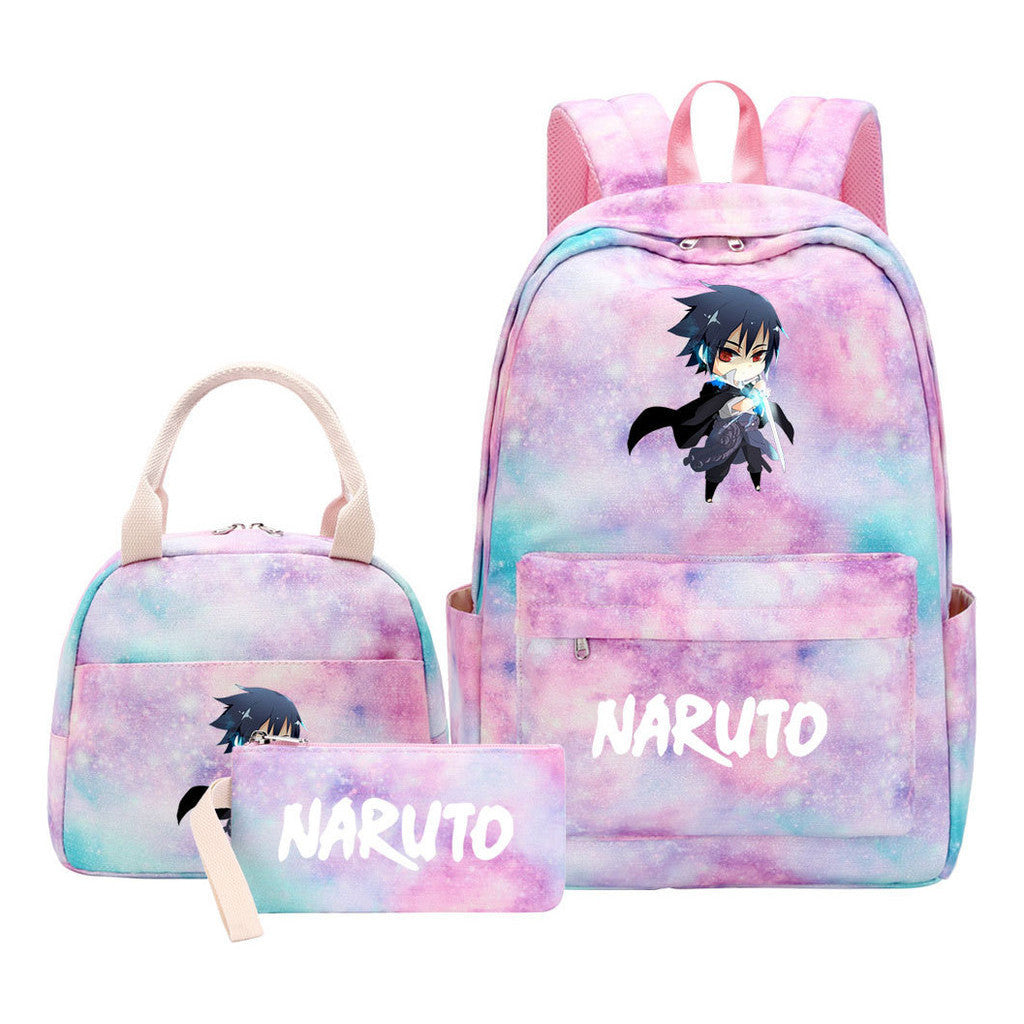 Naruto Student Girl Backpack Lunch Bag Three Piece Set Backpack Set