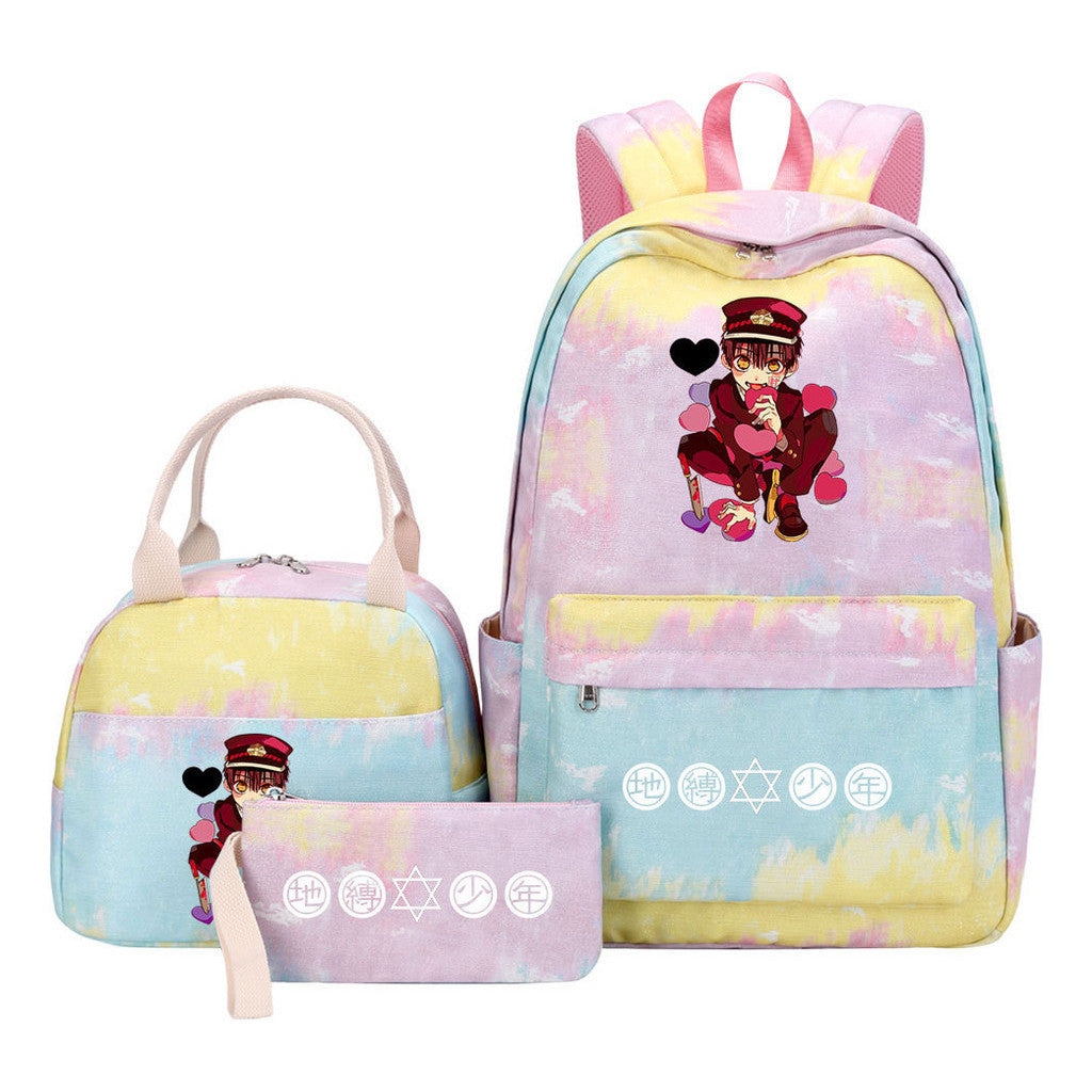 Teenage Student Girl Backpack Lunch Bag Three Piece Set Backpack