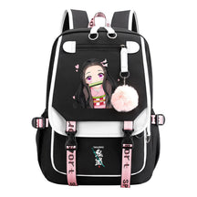 Cartoon Fashion Usb Youth School Bag For Boys And Girls Casual Ribbon Flip Backpack