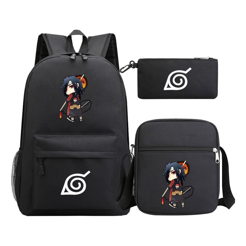 Anime Naruto Starry Sky Student School Bag Three Piece Set Backpack Set