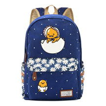 Cartoon Lazy Egg Printed Youth Student School Bag Fragmented Flower Boys And Girls Backpack