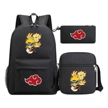 Anime Naruto Starry Sky Youth School Bag Three Piece Set For Boys And Girls Backpack Set