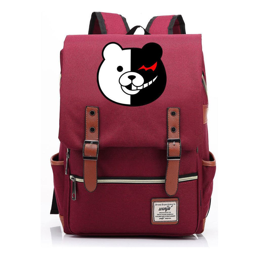 Printed Teenage Student Backpack For Men And Women With Casual Belt Buckle Classic Backpack