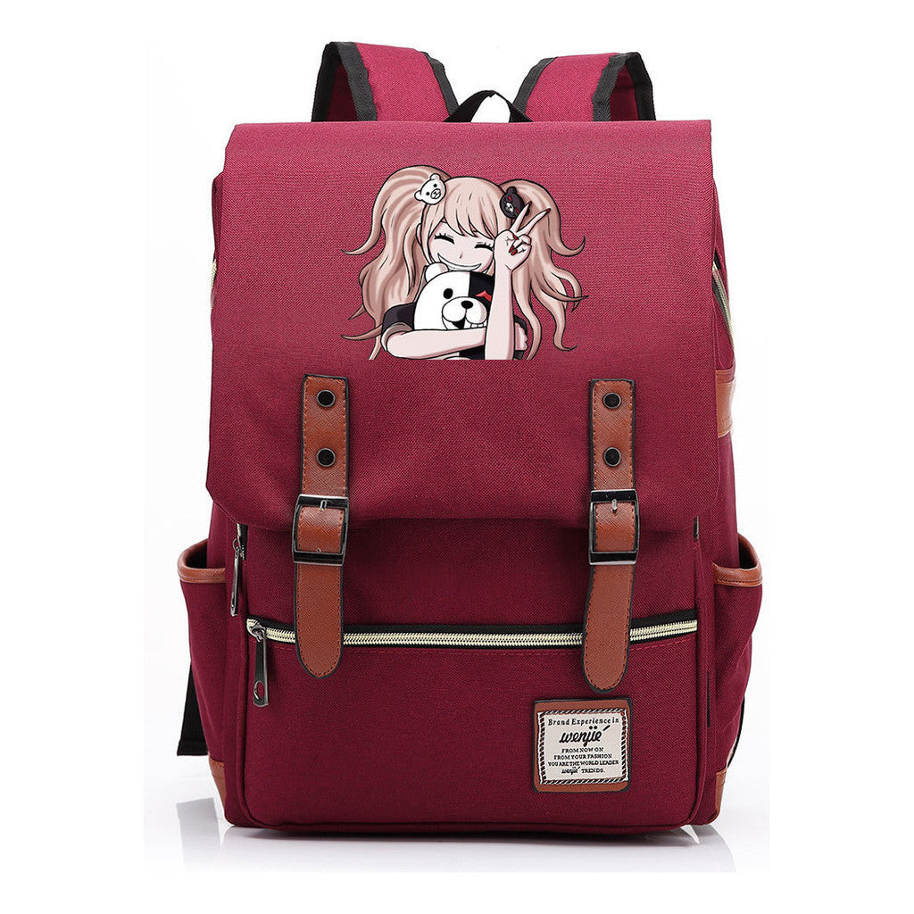 Printed Teenage Student Backpack For Men And Women With Casual Belt Buckle Classic Backpack