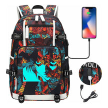 Blue Night Light Death Note Usb Youth Student School Bag Men's And Women's Leisure Travel Backpack