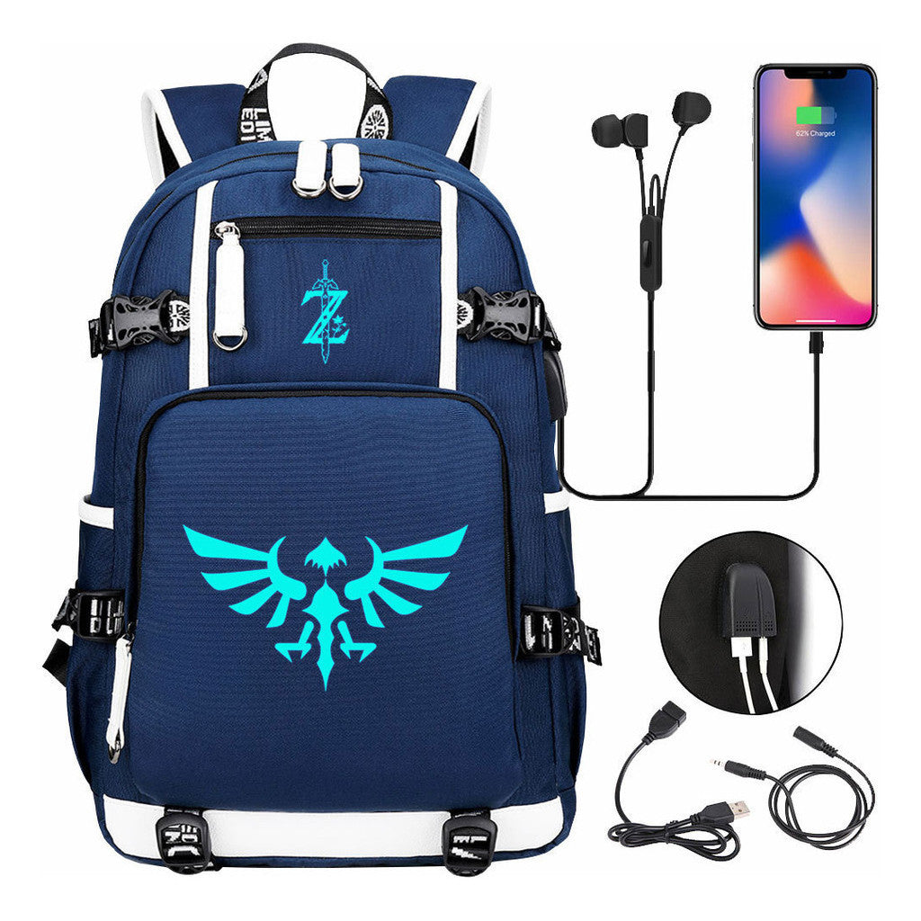Legend Of Zelda Usb Youth Student Backpack For Men And Women's Leisure Travel Backpack