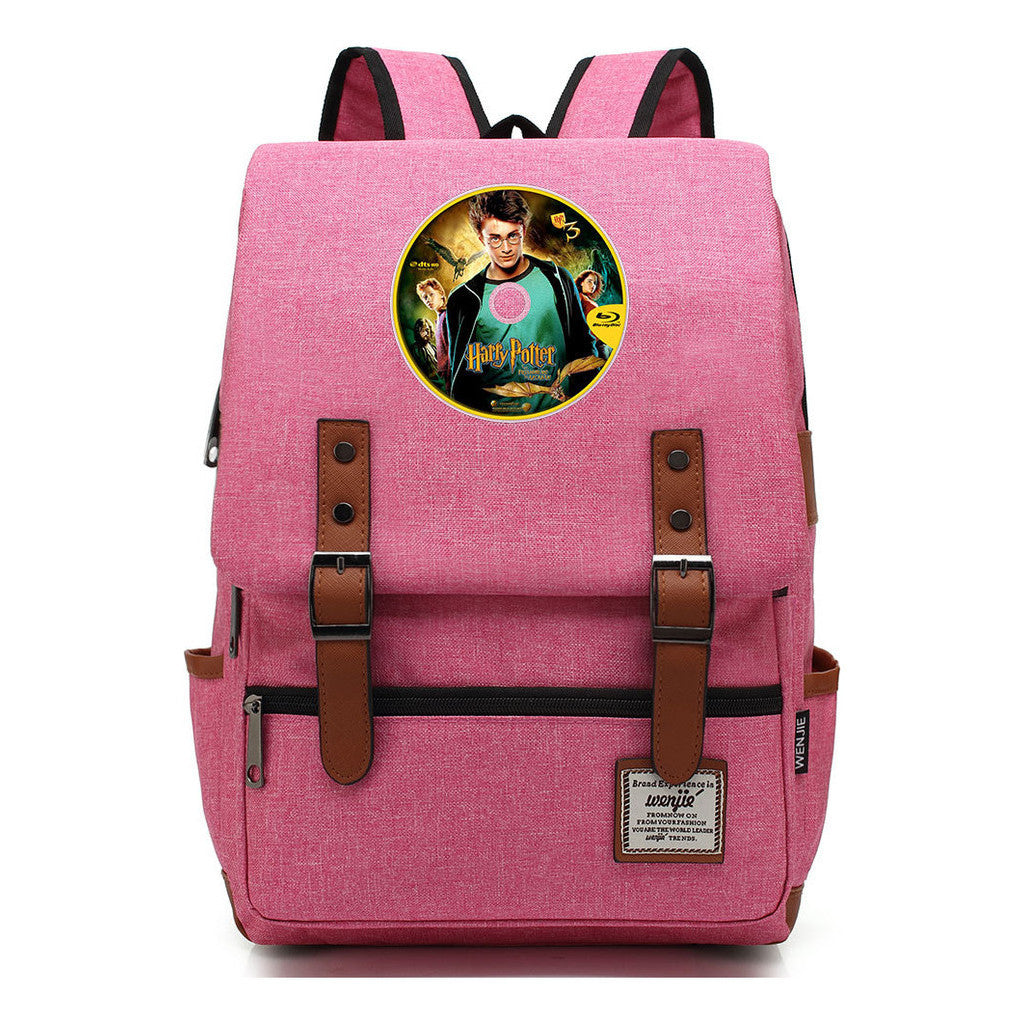 School Of Witchcraft And Wizardry Printed Youth School Bag Casual Belt Buckle Classic Backpack